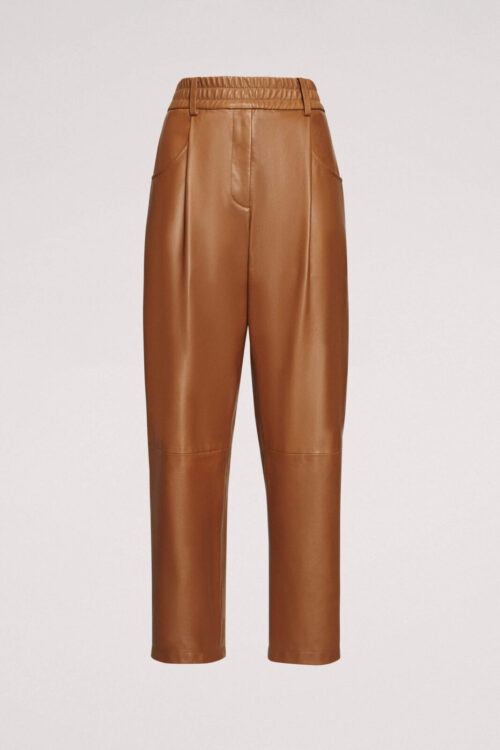 Luisa Spagnoli – Spodnie AZIONE z naturalnej skóry, z podszewką