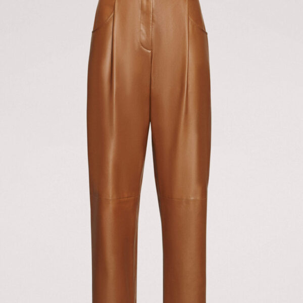 Luisa Spagnoli – Spodnie AZIONE z naturalnej skóry, z podszewką