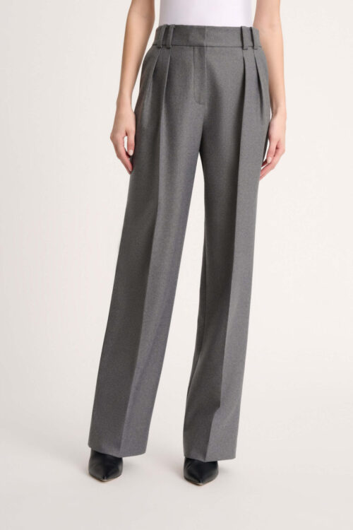 Spodnie OGGI z kantem, w szarym melanżu, stylowe i wygodne