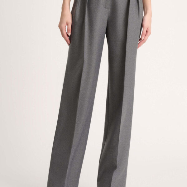 Spodnie OGGI z kantem, w szarym melanżu, stylowe i wygodne