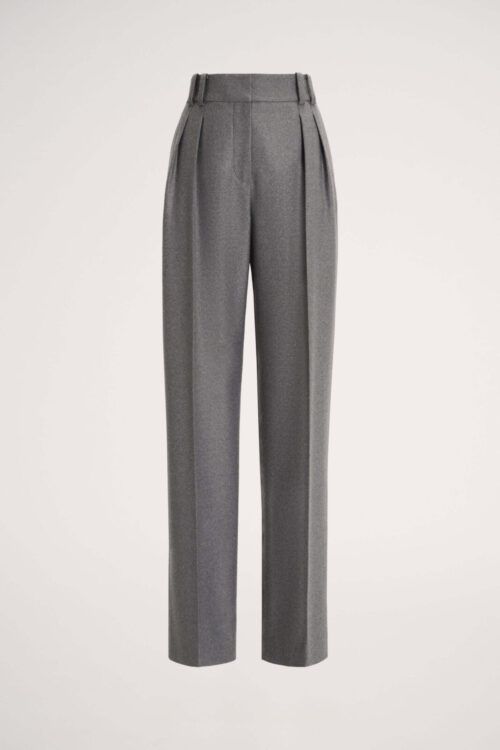Spodnie Luisa Spagnoli OGGI z prostą nogawką i kantem, w szarym melanżu