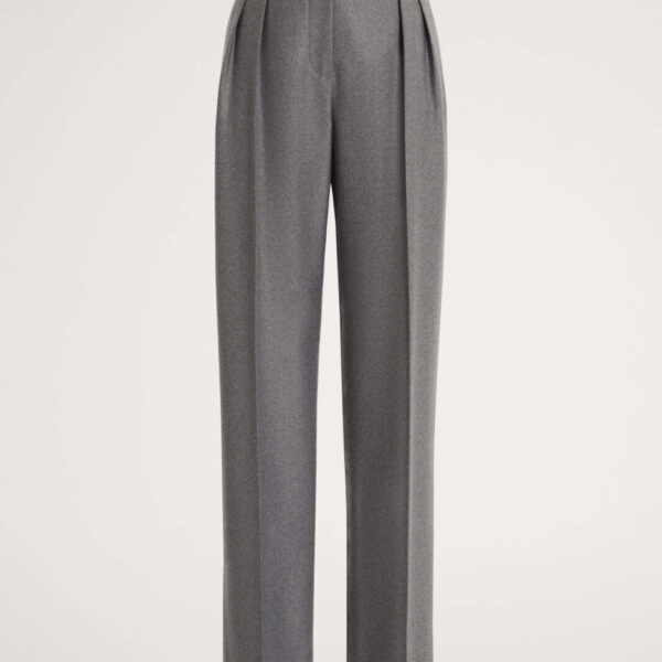 Spodnie Luisa Spagnoli OGGI z prostą nogawką i kantem, w szarym melanżu