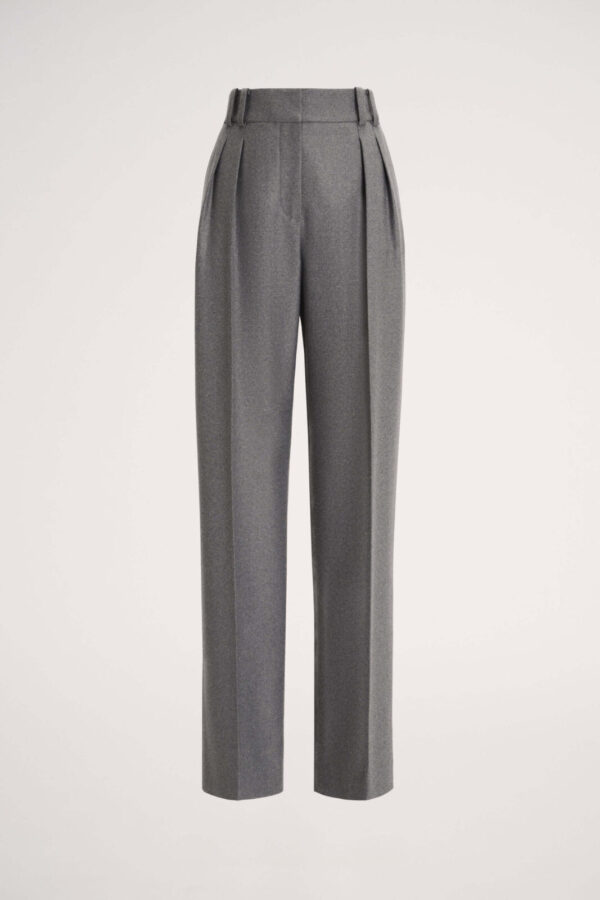 Spodnie Luisa Spagnoli OGGI z prostą nogawką i kantem, w szarym melanżu