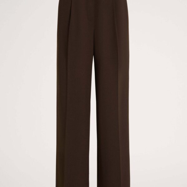 Brązowe spodnie OSTE z szerokimi nogawkami i komfortowym krojem