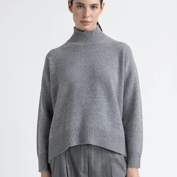 Peserico - szary sweter z wełny merynosowej i kaszmiru, idealnym na chłodniejsze dni