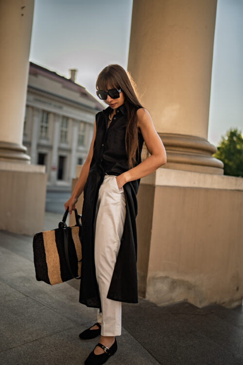 Liviana Conti lniana sukienka koszulowa