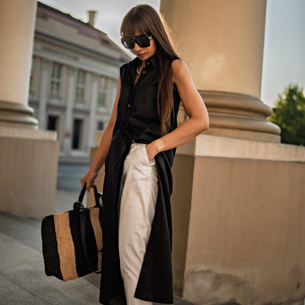 Liviana Conti lniana sukienka koszulowa