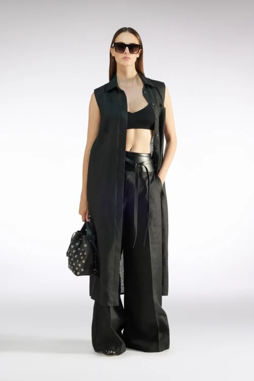 Liviana Conti lniana sukienka koszulowa