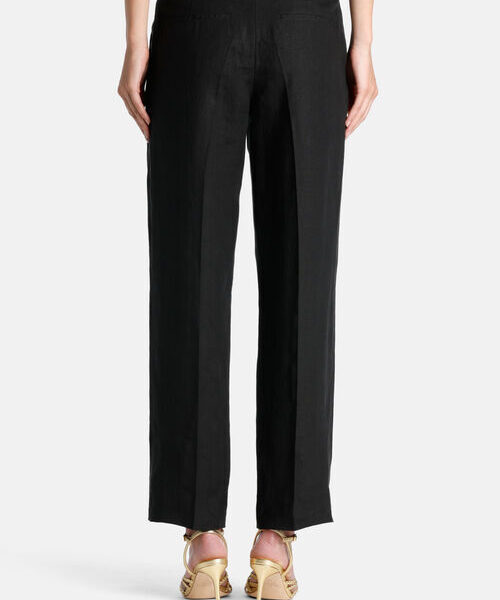 Luisa Spagnoli spodnie Arale z lnu prosta nogawka