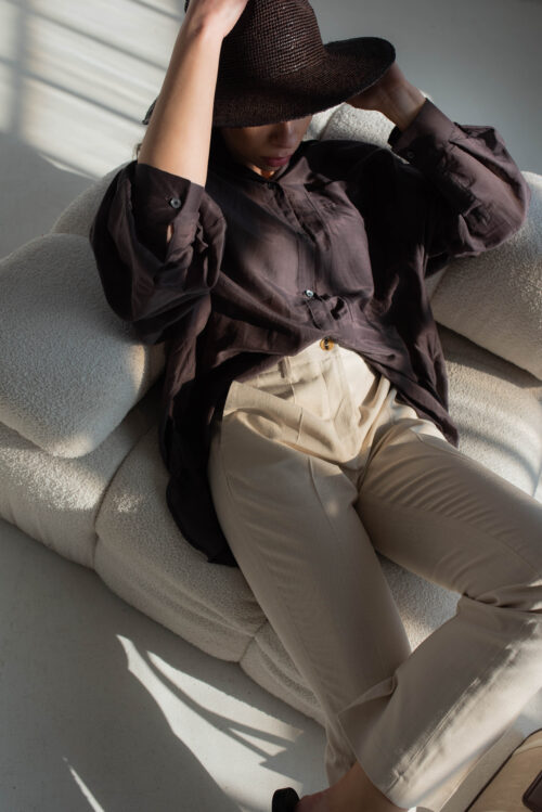 Luisa Spagnoli spodnie Arduo w kolorze beżowym