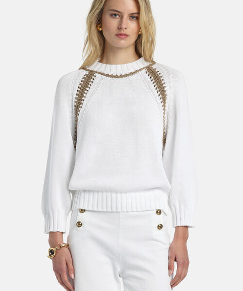 Sweter Conquista bawełniany Luisa Spagnoli