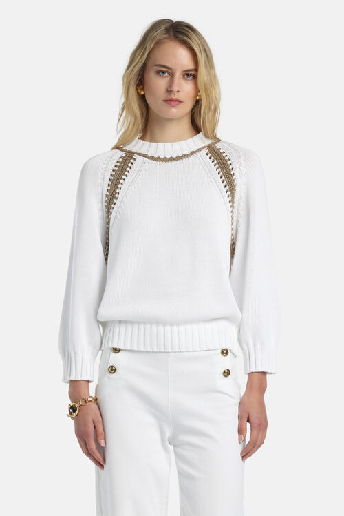 Sweter Conquista bawełniany Luisa Spagnoli