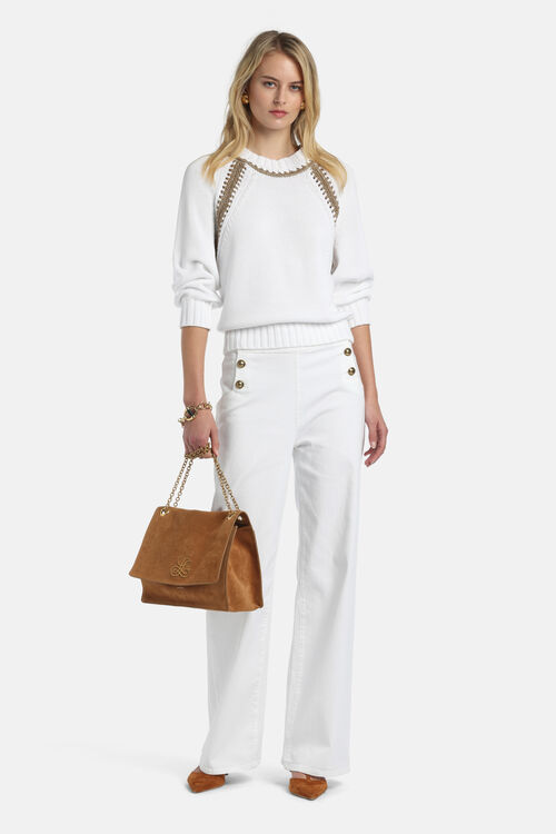 Sweter Conquista bawełniany Luisa Spagnoli