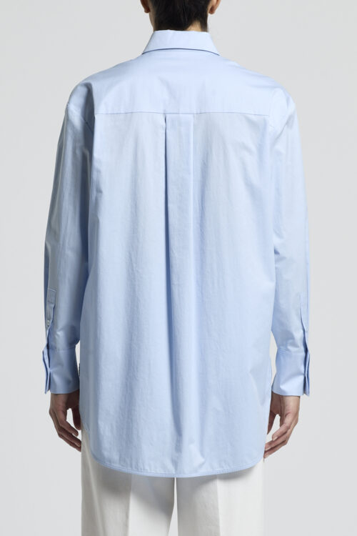 Koszula błękitna Peserico ze zdobionymi rękawami