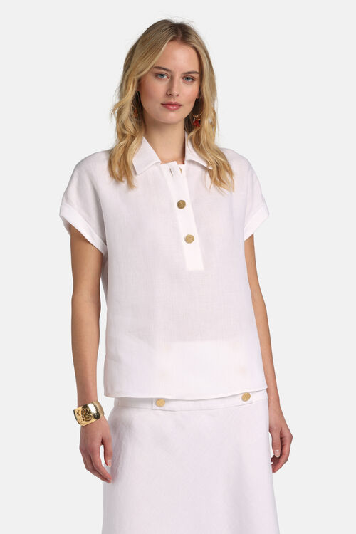 151450025469301e83c49e48_30704173_02711240XX1 Koszula z krótkimi rękawami lniana Luisa Spagnoli Bighe