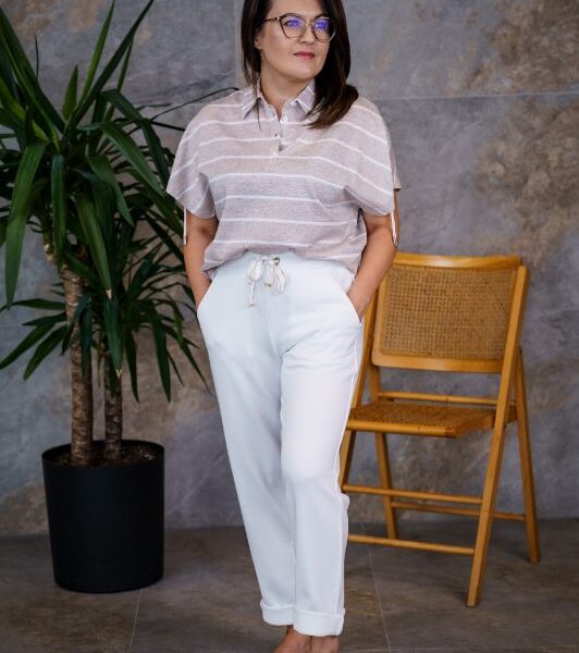 image000001 Spodnie bawełniane ze zwężaną nogawką Alborella Luisa Spagnoli