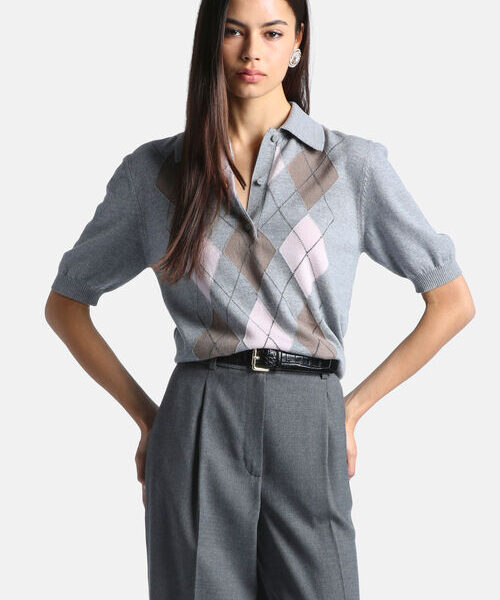 14237655866a1ff2ec4401a1_59811102_02840750XX11 Sweter damski polo z wełny dziewiczej Marius Luisa Spagnoli