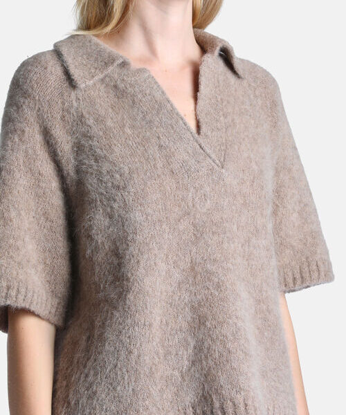 4467255206a1ff8796767f3_37611509_02840220XX3 Sweter polo z wykończeniem bouclé Cips Luisa Spagnoli