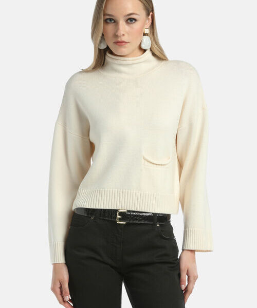 7464036766848377aab6b53_96590641_02460190XX1 Sweter z luźnym golfem Malvasia Luisa Spagnoli